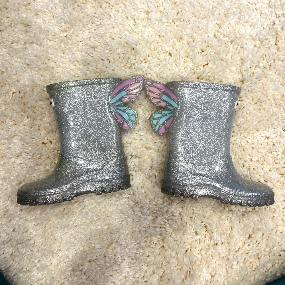 Butterfly metallic rain boots size 8 SOPHIA WEBSTER MINI
